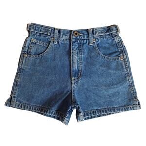 Vintage Star Ride 5-pocket embroidered floral mid-rise denim shorts